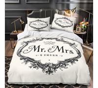 QIAVXZIP invito di nozze Impressione 3D 3 pz cover piumone Design ornato vintage coperteletto microfibra traspirante antiacari per ragazzi adolescenti donne Single（140x200cm）