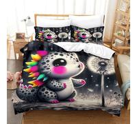 QIAVXZIP Motivo 3D Dinosaur 3 Pezzi Set Di Biancheria Da Letto Animal in Microfibra Leggero E Traspirante Con 2 Federe Chiusura A Cerniera Facile Da Pulire Double（200x200cm）