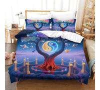 QIAVXZIP Motivo 3D Tree of Life 3 Pezzi Set Di Biancheria Da Letto in Microfibra Leggero E Traspirante Ipoallergenica Con Cerniera Facile Da Pulire King（220x240cm）
