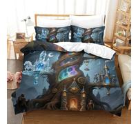 QIAVXZIP Motivo 3D Tree of Life 3 Pezzi Set Lenzuola Letto in Microfibra Morbida E Leggera Con 2 Federe Con Cerniera Facile Da Pulire King（220x240cm）