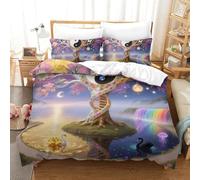 QIAVXZIP Motivo 3D Tree of Life 3 Pezzi Set Lenzuola Letto in Microfibra Morbido E Accogliente Con 2 Federe Con Cerniera Facile Da Pulire King（220x240cm）