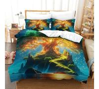 QIAVXZIP Motivo 3D Tree of Life 3 Pezzi Set Lenzuola Letto in Microfibra Morbido E Accogliente Ipoallergenica Chiusura A Cerniera Facile Da Pulire Super King（260x220cm）