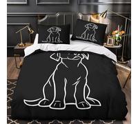 QIAVXZIP Schizzo di un cucciolo carino Impressione 3D 3 pz cover piumone coperteletto microfibra morbida traspirante per bambini adolescenti uomini Super king（260x220cm）