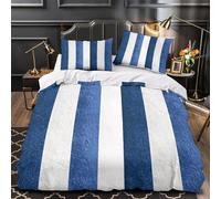 QIAVXZIP Strisce nautiche Impressione 3D 3 pz cover piumone Design costiero moderno fodera per edredone microfibra ipoallergenica traspirante per ragazzi adolescenti adulti King（220x240cm）