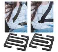 Qiblaou Accessori Di Sicurezza Auto 2 Pezzi Lega Di Zinco Nero Universale per Automobili, Regolatori Delle Cinture di Sicurezza per Automobili per Regolare la Postura Seduta