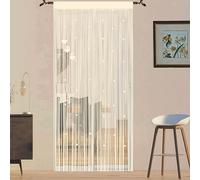 QiBoYuYe Tenda con perline per porta, zanzariera per porte e finestre, divisorio per stanze, pannelli per soggiorno, camera da letto, armadio (champagne, 90 x 245 cm)