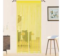 QiBoYuYe Tenda con perline per porta, zanzariera per porte e finestre, divisorio per stanze, pannelli per soggiorno, camera da letto, armadio (giallo, 90 x 200 cm)