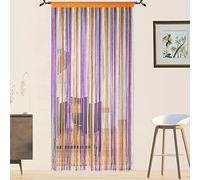 QiBoYuYe Tende per porte, zanzariere, per finestre, mosche, porte, decorazioni, divisori, pannelli, camera da letto, soggiorno, armadio, tende per porte (arcobaleno, 90 x 200 cm)