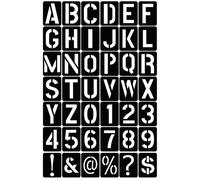 QIBZI Accessori per disegno e scrittura Modelli riutilizzabili per pittura alfabetica, modelli di caratteri alfanumerici per lettere e numeri (set da 42)