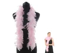 QIBZI Boas, strisce decorative a molla di tacchino rosa, strisce di fuoco, strisce a molla intrecciate, accessori per abbigliamento (120 cm)