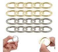 QIBZI Chiusure per gioielli 20 pezzi anelli divisi con fibbia a molla per portachiavi borse decorazioni di gioielli accessori artigianali (oro argento)