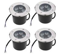 QICBYING 4 Pezzi Faretti da Incasso for Esterni - Luci Paesaggistiche - Faretto LED, Proiettore da Cortile Interrato da 5W, Faretto Incasso A Terra Impermeabile IP67(Green Light,5W(AC85-265v))