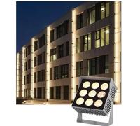 QICBYING Faretti Rotanti - Proiettori LED A Lunga Distanza 220V, Faretto con Fascio di Luce 5°A, Applique da Esterno Impermeabile IP65, Proiettore A Colonna Romana Villa(White Light,72W)