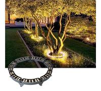 QICBYING Luce LED per albero - Luci paesaggistiche per esterni, IP65 per esterni, impermeabile, RGB per albero da giardino, faretto LED per illuminazione paesaggistica colorata (bianco, 4 pezzi (48 W)
