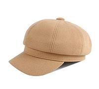 QICHEN Inverno Donne Lana Visiera Beret Newsboy Cappelli Cabbie Con Picco Berretto Baker Boy Hat Beige 6 7/8 / 7 1/8