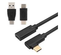 QiCheng&LYS Cavo di prolunga USB-C 3.1 Maschio a Femmina, Adattatore 3.0 Maschio a Maschio, 3.0usb Maschio a Maschio di Tipo C(2 Pezzi+Gomito 0.6m)