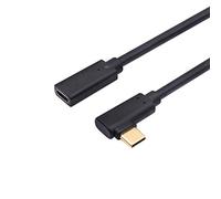 QiCheng&LYS Cavo di Prolunga USB-C 3.1 Maschio e Femmina, Ddispositivo GEN2 (10 Gbps) Supporta Video, Audio, Sincronizzazione Dati, Cavo di Ricarica Esteso C (0.3m Gomito)