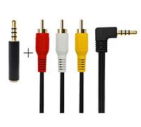 QiCheng&LYS Cavo video rca jack to av 3.5 to rca av cable audio video maschio cavo AUX 3.5 Elbow to 3rca 1m