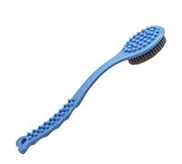 QiCheng&LYS Spazzola da bagno con manico lungo, spazzola portatile per massaggio del corpo, spazzola per doccia e schiena, 35,6 cm (blu)