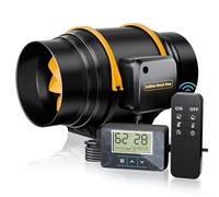 QiCrafe Ventilatore estrattore d'aria 150 mm con telecomando, 689 m³/h 60 W rame motore, timer regolatore di temperatura e umidità timer per tende coltivazione, idroponica, garage, soffitta
