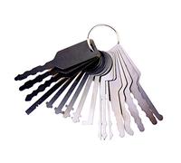 QiDAi Chiave per serratura auto, set di grimaldelli Jiggler per blocco automatico, chiave principale con funzionamento semplice per aprire e riparare auto (16 pezzi)