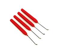 QiDAi One-Word - Kit di 4 grimaldelli con serratura trasparente per esercitazione, maniglie comode rosse, apertura efficace della maggior parte delle serrature (solo 4 strumenti)