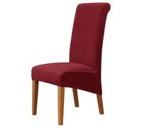 qiden Coprisedia Da Pranzo In Velluto, Fodera Per Sedia Grande Elasticizzata, Coprisedie Con Schienale Alto Proteggi Sedia XL-Claretto-Pack of 1