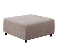 qiden Quadrato Copri Poggiapiedi Jacquard Peluche Più Spessa Fodera per Pouf Elasticizzato Anti-Slip copriscarpe ottomano con fondo elastico, Lavabile in lavatrice-taupe-XL