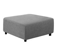 qiden Quadrato Copri Poggiapiedi Jacquard Peluche Più Spessa Fodera per Pouf Elasticizzato Anti-Slip copriscarpe ottomano con fondo elastico, Lavabile in lavatrice-grigio chiaro-XL