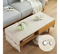 qiden Tovaglia Antimacchia Rettangolare, Impermeabile Lino Tovaglia con Tasche, Tovaglie per Protezione Tavolo, Sala da Pranzo, Ristorante-I-50x145cm(20x57inch)