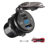 Qidoe Presa USB 12V per Auto: Ricarica Rapida 3.0 Caricabatteria da Auto Incasso