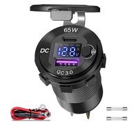 Qidoe Presa USB C 12V da Auto: Caricabatterie Tipo C 83W Metallo con Interruttor