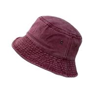 QIDONGXU Cappello da Pescatore di in Lavato Unisex con Jeans Denim Estate Esterna Casual per La Protezione Solare Viscrena Pescatori dei Pescatori-Vino Rosso-54-58 Cm