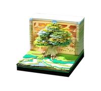 Qidures Blocchetto Di Note Adesive 3D | Blocco Appunti Arte Intaglio Carta 3D con Fogli Strappabili | Notepad a Forma di Casa sull'Albero per Ringraziamento Natale Uffici Scrivania