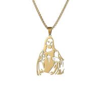 Qidures Collana Gesù Cristo da uomo, Collana Gesù in acciaio inossidabile,Collane cristiane da uomo in acciaio inossidabile | Strumento di decorazione dal design cavo per feste, appuntamenti, uso