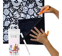 Qidures Coperta da colorare fai da te con 24 pennarelli, per colorare le tue coperte morbide, progetti artistici creativi e personalizzati, regalo per feste di Natale, decorazione per la casa e la