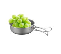 Qidures Padella da Campeggio - Tegame in Titanio Pentola da Cucina,Utensili da Cucina in Titanio per Escursionismo - per Cottura su Fuoco Escursionismo Caccia Domestica