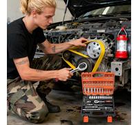 Qidures Set di Chiavi a con Cricchetto - 53 Pezzi Kit Chiavi in Acciaio al Carbonio con di Immagazzinamento | Strumento Chiave A Cricchetto | Per Uso Domestico Riparazione Auto E Costruzioni