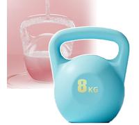 QIeAny Home Kettlebell, Manubri Kettlebell per Allenamento Muscolare, 2/4/6/8 kg, Rivestimento Cristallino del Corpo in Vaso/Forza Bilanciata, Impugnatura Ergonomica/Antiscivolo,8kg,Blue