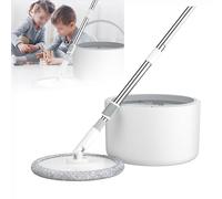 QIeAny Set di Mocio A Circolazione d'Acqua, Strumento di Pulizia della Testina Sottile, Principio dell'Acqua del Mulino A Vento + Design della Spazzola di Pulizia + Testina di Mocio da 0,5 Cm,White