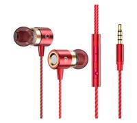 Qiebenav Auricolari sportivi durevoli Certo Ecco un titolo di prodotto per l'elenco In-ear Wired con microfono Giochi Ricchi effetti sonori Design ergonomico Isolamento acustico Rosso