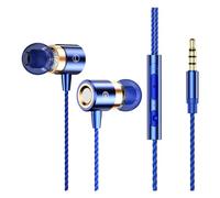 Qiebenav Auricolari sportivi durevoli Certo Ecco un titolo di prodotto per l'elenco In-ear Wired con microfono Giochi Ricchi effetti sonori Design ergonomico Isolamento acustico Blu