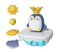 Qiebenav Giocattolo da bagno per bambini, Carino Cartone animato Pinguino elettrico Spray Acqua Vasca da bagno Giocattolo Compagno Educativo Interattivo Bagno Piscina Giocattolo per Bambini