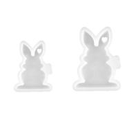 Qiebenav Stampo per coniglio in silicone antiaderente 2pcs Pasqua segno Diy Love Heart Rabbit Ornamento Stampo per decorazione fatta a mano Artigianato resina epossidica Casting B