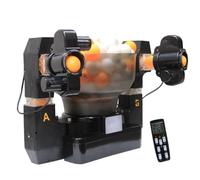 QIeCny Lanciapalle Robot Da Ping Pong, Contiene 110 Palline, Angolo Di Regolazione: Su/giù E Sinistra/destra, Controllo Del Punto Di Atterraggio, Per Principianti O Per Uso Individuale,Black