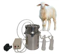 QIeCny Mungitrice Per Mucche E Pecore, Mungitrice Per Bovini in Acciaio Inossidabile, Capacità 7L/14L, Una Spazzola Per La Pulizia Del Tubo Del Latte (70 Cm), Avvio Con Un Pulsante,7L,sheep