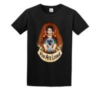 QIESHEOK Attractive Cartoon Pattern You Are Loved Quote Markiplier Unisex 100% Cotton Short-Sleeve T-Shirts Black M