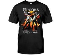 QIESHEOK Brooks & Dunn American Country Music Band Unisex O-Neck 100% Cotton Short-Sleeve T-Shirts Black L