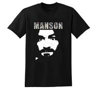 QIESHEOK Charles Manson Helter Skelter 70S Mescaline T-Shirt Unisex for Men Women Tee S Unisex 100% Cotton Short-Sleeve T-Shirts Black XL