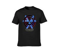 QIESHEOK Chvrches The Bones of What You Believe Confort Casual Unisex 100% Cotton Short-Sleeve T-Shirts Black L